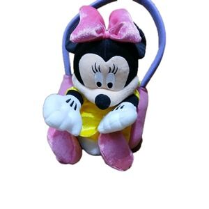 Disney Minnie Mouse attached to Pink Plush Tote Basket Easter/Halloween